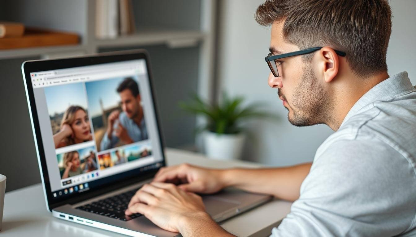 Generate an image of a person using an online image converter on a computer.