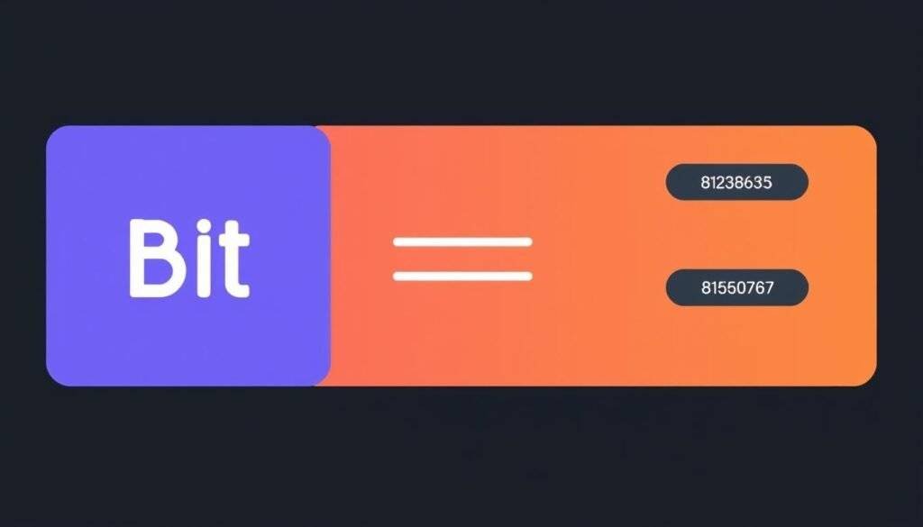 Generate an image of a simple and intuitive bits/bytes converter tool interface.