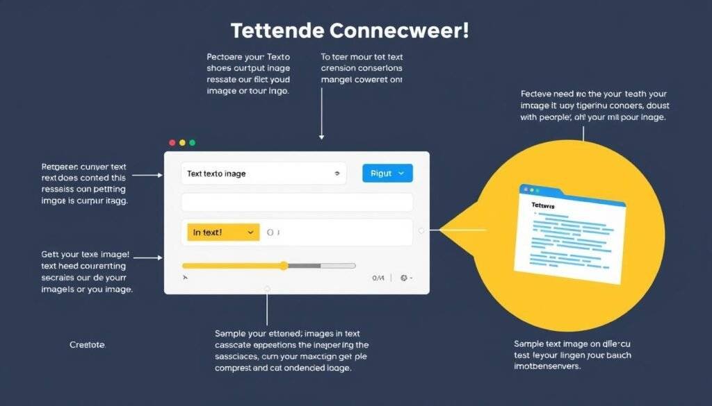 Generate an image of a text to image converter tool