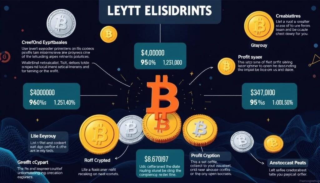 Generate an image representing various cryptocurrencies and their profit calculations.
