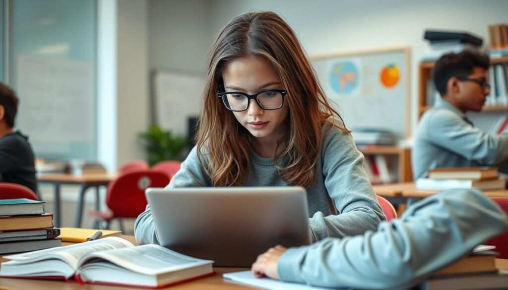 Image of a student using AI Math Solver on a computer
